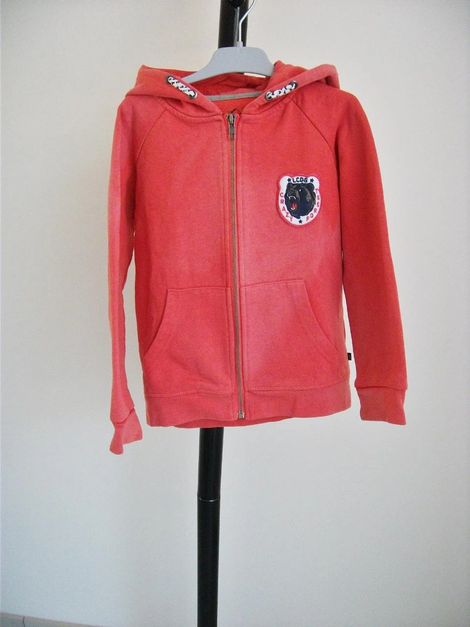 Pull zippé à capuche saumon La compagnie des Petits 6 ans
